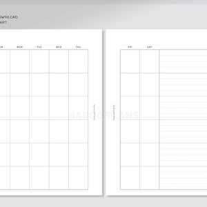 Undated Monthly Planner | A6 Size Printable Inserts | Simple MO2P ...