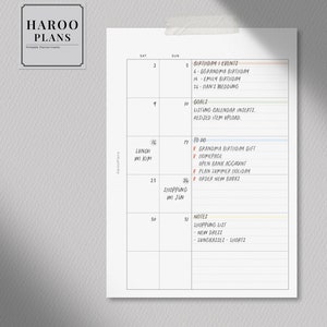 Undated Monthly Planner | Personal Wide Printable Inserts | Simple MO2P ...