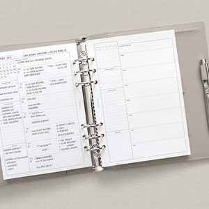 Undated Weekly Planner | A5 Printable Planner Inserts | WO1P Layout ...