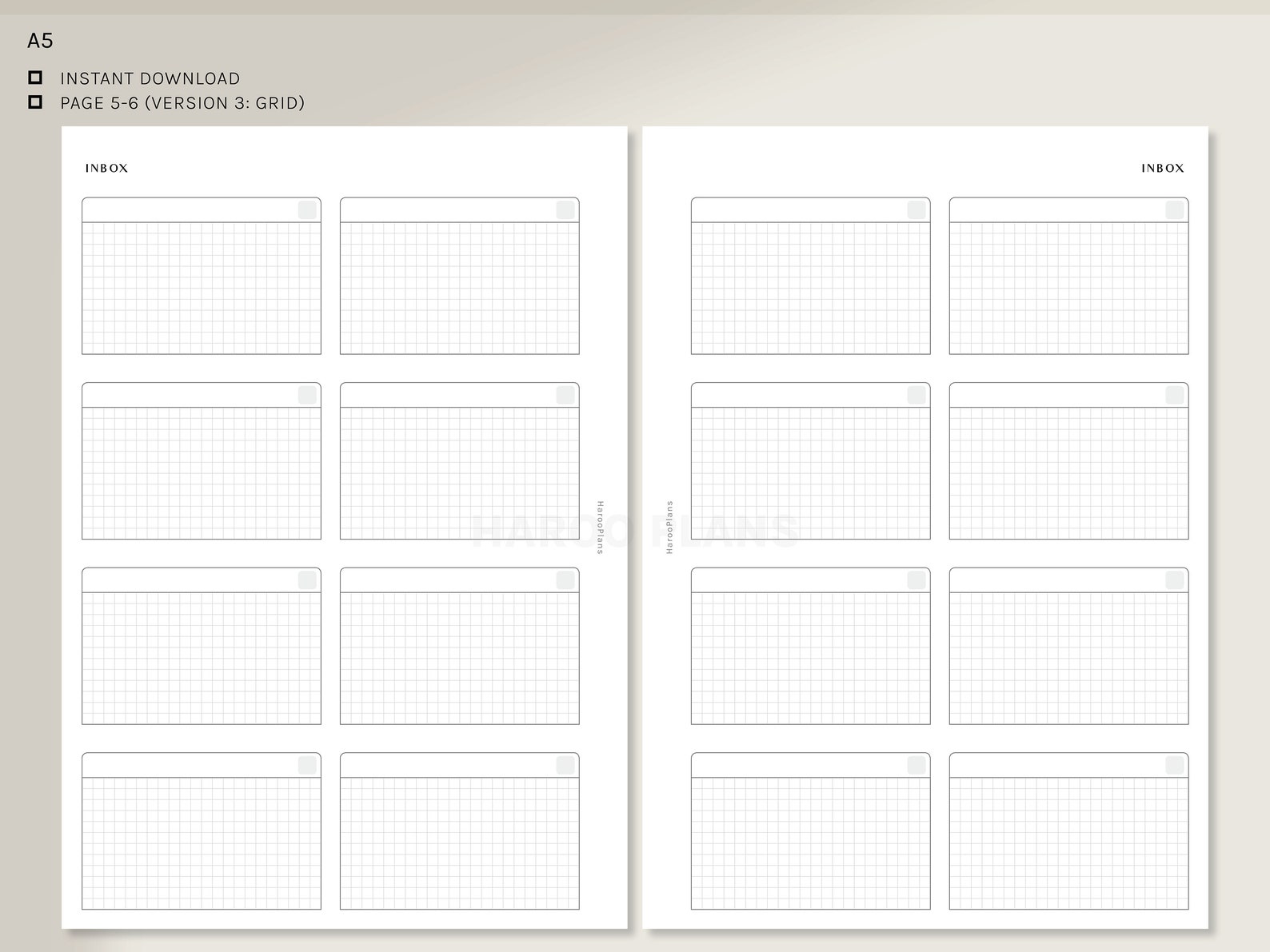 Inbox | A5 Printable Planner Inserts | Blank Box to Do List Template ...
