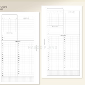 Monthly Planner Personal Ring Printable Planner Inserts Monthly ...