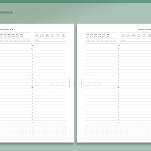 Daily | HP Mini Printable Happy Planner Inserts | 24hours Schedule ...