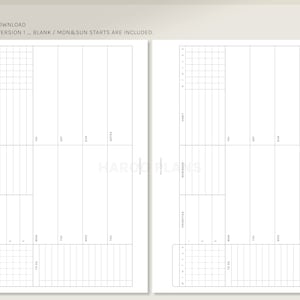 Undated Weekly | A5 Printable Planner Inserts | WO1P Horizontal Layout ...