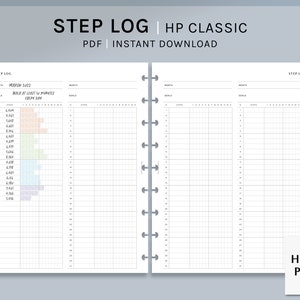 Stappenlog | HP Classic afdrukbare Happy Planner-inserts | Gezondheid organisator sjabloon | Wandeltracker | Fitnessdagboek PDF | Digitaal downloaden