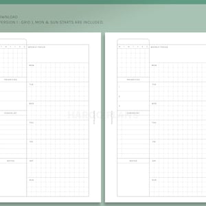 Undated Weekly | HP Mini Printable Happy Planner Inserts | WO1P Layout ...