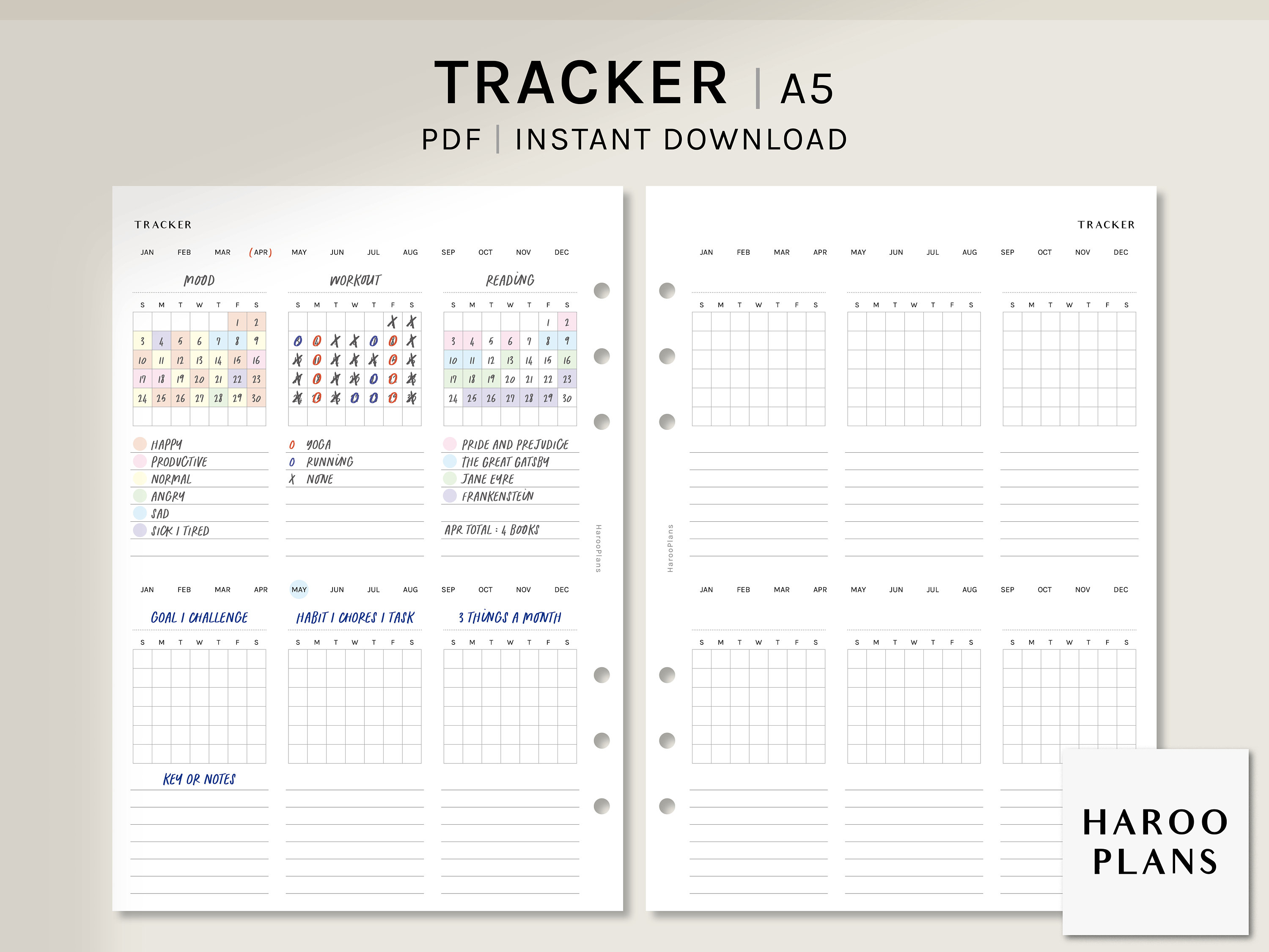 Monthly Tracker A5 Printable Planner Inserts Task Chores - Etsy Canada