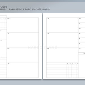 Undated Weekly | HP Classic Printable Happy Planner Inserts | WO2P ...