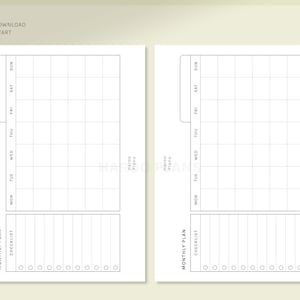 Monthly Planner | Pocket Size Printable Inserts | MO1P Horizontal ...