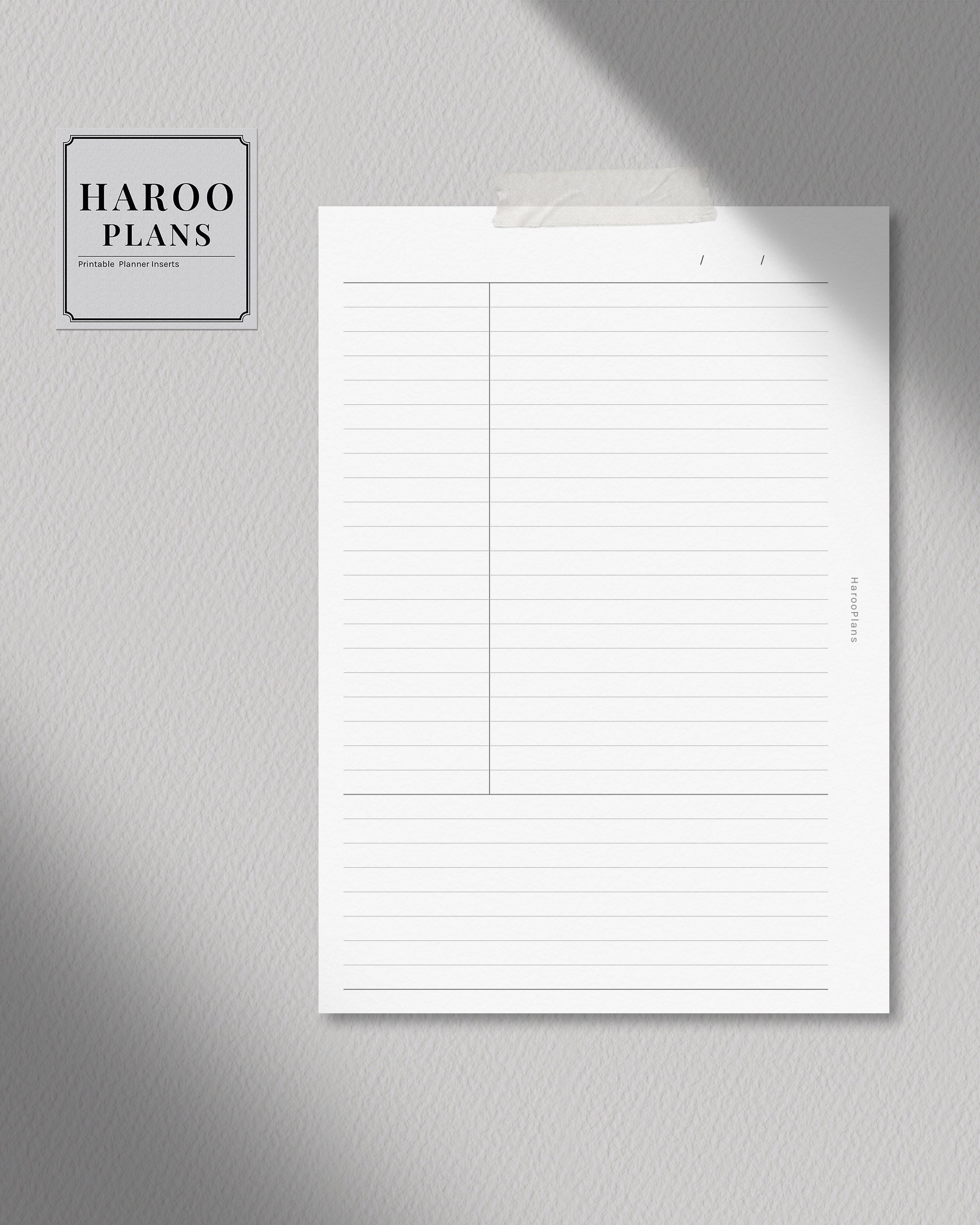 Cornell Notes | Personal Wide Printable Planner Inserts | Lecture Study ...