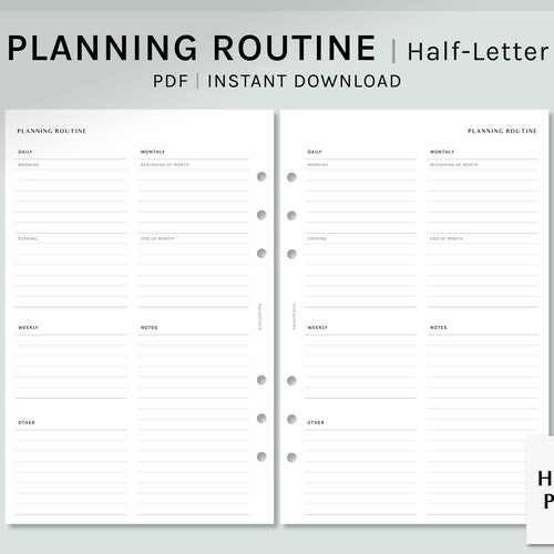 Monthly Planner Half-letter Printable Inserts Monthly - Etsy