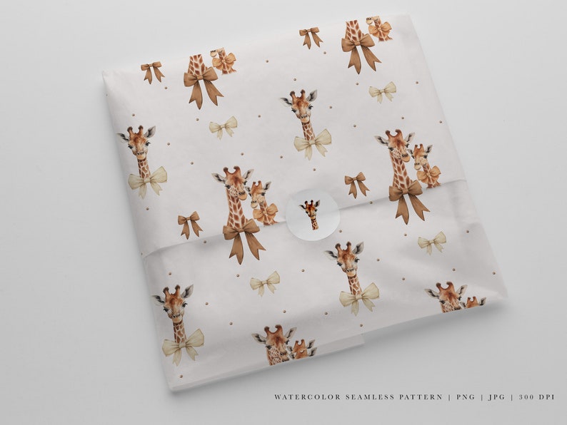 Watercolor Giraffe Seamless Pattern - Digital Background - Safari ...