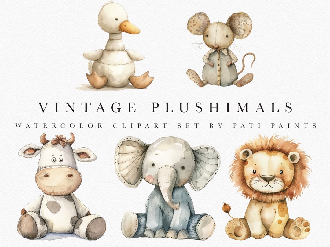 Watercolor Nursery Animal Clipart Bundle for Baby Shower Invite - Cute ...