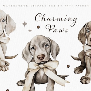 Watercolor Vintage Cute Dog Clipart Pack - Watercolor Pet Illustration - Commercial Use - Digital Download - Dog Clipart for Kids - Charming
