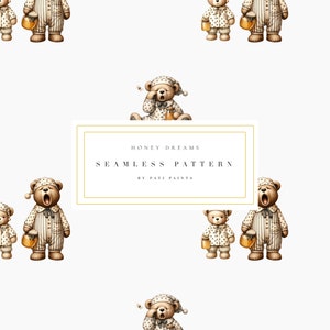 Papier numérique ours aquarelle - modèle sans couture pour chambre d'enfant - papier ours en peluche mignon - papier aquarelle - fond numérique - décoration baby shower