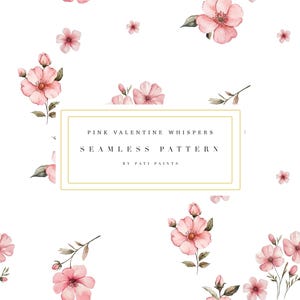 Watercolor Pink Floral Seamless Pattern - Nursery Paper - Digital Background - Watercolor Paper - Watercolor Pattern - Flowers Pink Pattern