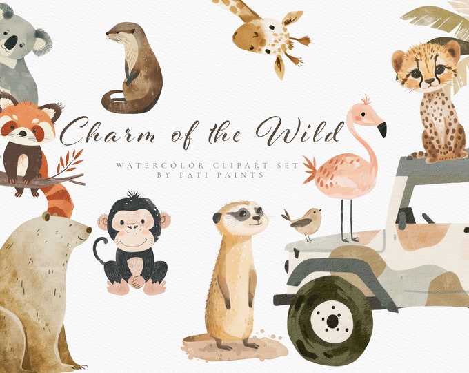 Watercolor Farm Animal Clipart Bundle - Nursery Clipart - Goose Png ...