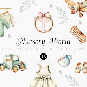 Aquarel kwekerij Boho digitale clipart-baby shower kunst aan de muur-neutrale kwekerij clipart-aquarel baby clipart-geslacht schattig clipart PNG