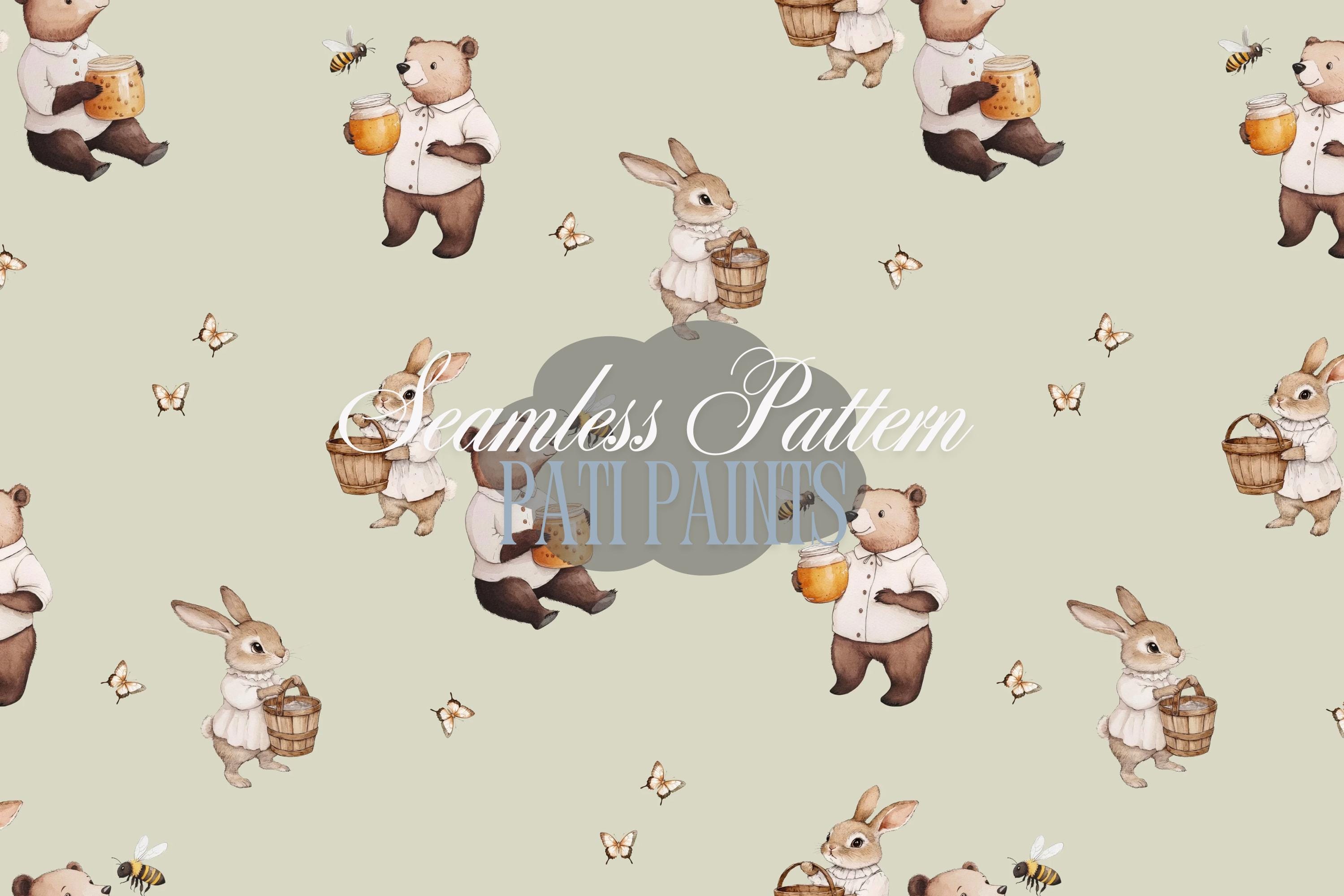 Watercolor Spring Animals Digital Paper Set - Commercial Use - Digital ...