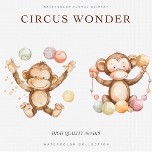 Watercolor Cute Circus Clipart Set for Baby - Circus Animals - Cute ...
