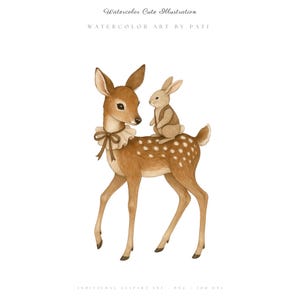 Woodland Animals Clipart PNG, Baby Animals Watercolor Set, Nursery ...