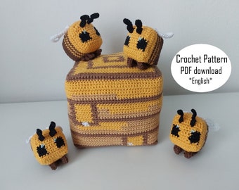 Crochet PATTERN Bee & Beehive