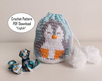 Crochet PATTERN Pouch Little Penguin in Snow (EN)