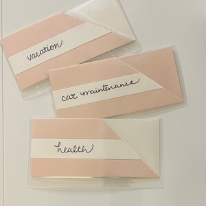 clear individual cash envelopes with handwritten labels etsy
