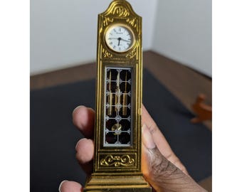 Vintage 1988 Bulova miniatyr Canterbury farfarsklocka B0550
