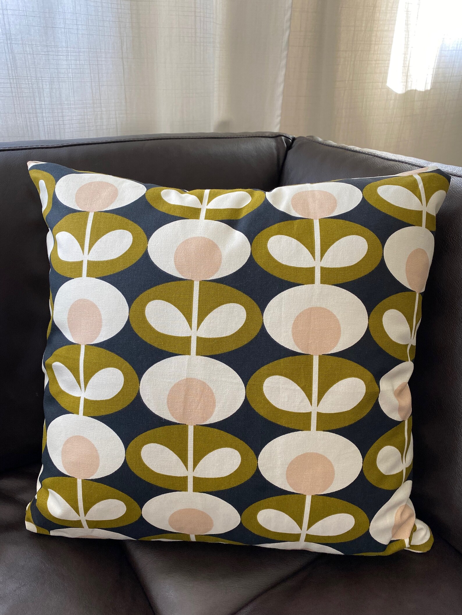 Orla Kiely Fabric Oval Flower 20x20 50x50cm Cushion Etsy