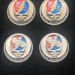 4 Coin Gift Giver Set Grateful Dead Challenge Coins golf ball marker