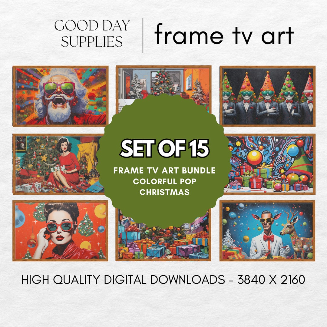 Christmas Frame TV Art Set Bundle Bundle of Colorful Etsy