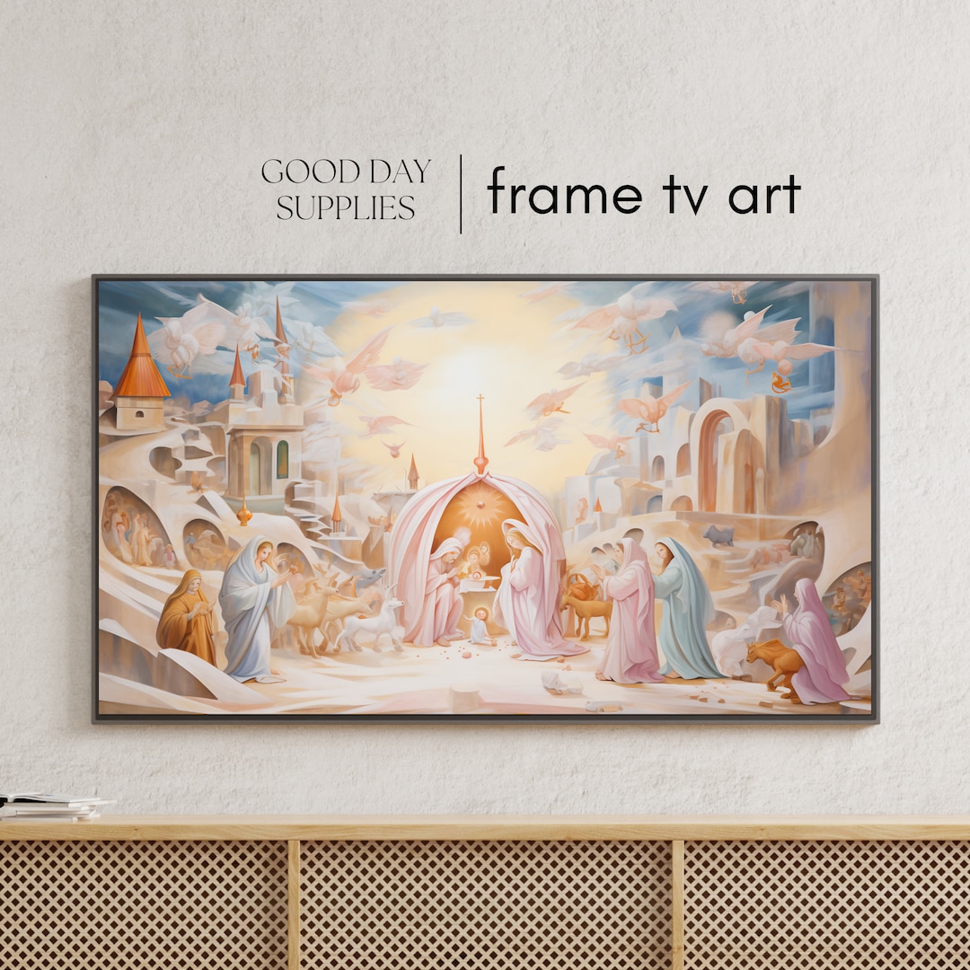Weihnachtskrippe Rahmen TV Kunst Krippe Weihnachten Religiös Etsy.de