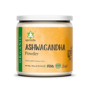 Poudre biologique de racine d'ashwagandha ~ Withania Somnifera - 150 grammes 5,29 oz