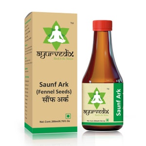 Ayurvedix Saunf Ark | Fennel Seeds Distillate for Reducing Cholesterol Levels, Bad Breath, Blood Pressure | 200 ML | Premium Herb