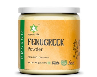 Organic Fenugreek Seed Powder - Culinary Spice for Cooking & Health  (7.05 Oz / 200g)