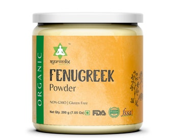 Fenugreek Seed Powder Non-GMO Organic Trigonella Foenum Graecum Bulk Methi 7.05 Oz / 200g Methi Seeds Powder