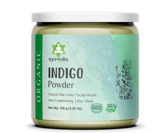 Bio-Indigo-Pulver für natürliche Haarfarbe - 100% rein & Pflanzenfarbe (150gm)