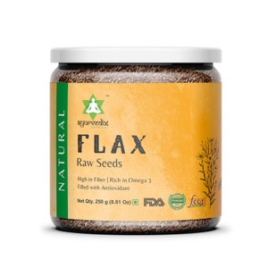 Ayurvedix Natural Flax Seed, Whole (Linum Usitatissimum) 8.81 Oz