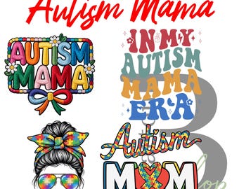 Autism Mama SVG Bundle | Awareness Puzzle Ribbon Cut Files (Digital Download)
