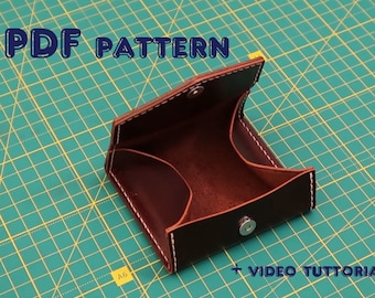 Coin wallet pattern pdf, Leather coin wallet pattern, Leather coin purse pattern, Leather coin holder pattern, Leather coin wallet pattern