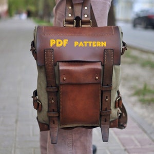 Leather bag pattern pdf, Leather backpack pattern pdf, Backpack pattern pdf, Leather bag pattern, Backpack pdf pattern, Canvas bag pattern