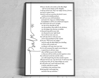 psalm 91,psalm 91 print,psalm 91 printable,psalm 91 wall art,psalm 91 art