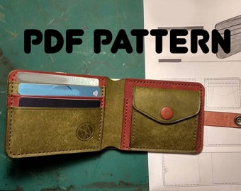 Sling leather wallet pattern, Sling leather wallet pdf, Leather wallet pattern, Leather wallet pdf, Little wallet pattern, Little wallet pdf