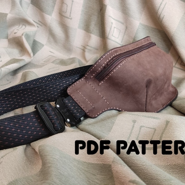 Belt bag pattern, Belt bag pdf, Waist bag pattern, Waist bag pdf, Sling bag pdf, SLing bag pattern, Leather belt bag patter