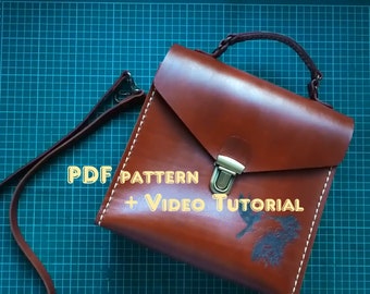 Leather bag pattern, Leather bag pattern pdf, Woman bag pattern, Bag with strap pattern, Woman bag pdf pattern