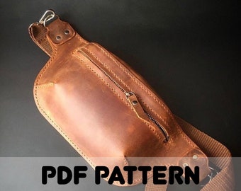 Leather belt bag pattern, Leather belt bag pdf, Belt bag pattern, Belt bag pdf,Leather sling bag pattern,Leather sling bag pdf,Sling bag pdf