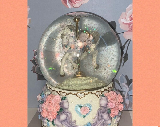 Beautiful Carousel Snowglobe Etsy