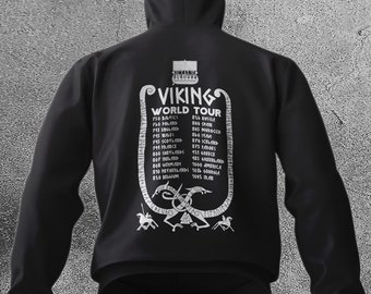 Viking World Tour Hoodie - Sudadera con capucha vikinga, sudadera vikinga, unisex, jersey, ropa vikinga, mitología nórdica