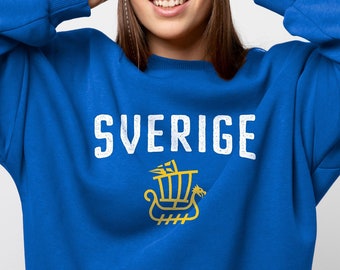Team Sweden Sweatshirt - Unisex Crewneck Pullover - Scandinavian Sweater, Swedish Gifts, Nordic Sweater, Swedish Shirt