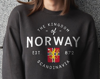 Kingdom of Norway Sweatshirt - Unisex, Soft, Comfortable, Crewneck Pullover - Norwegian, Norsk, Norge, Hygge, Scandi, Scandinavian, Nordic